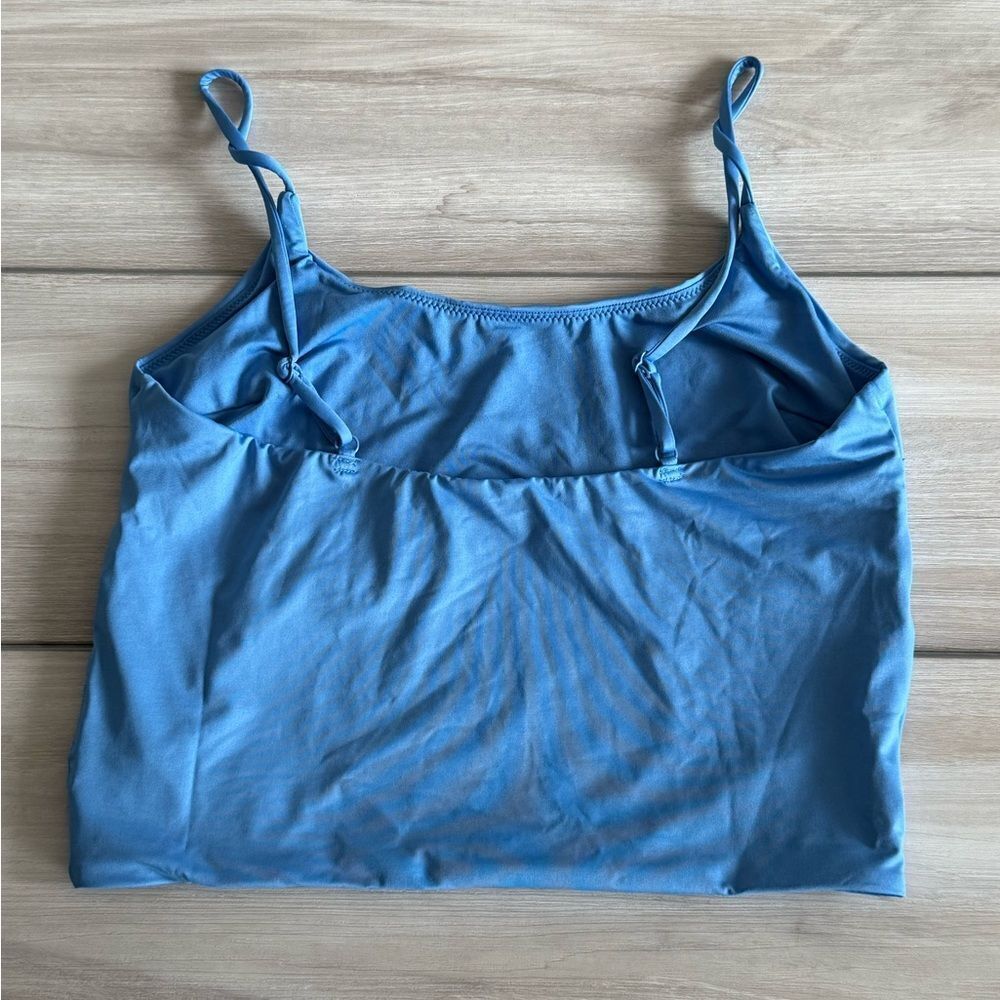 ASOS Design Long Line Tankini Bikini Top Blue Size 8 NWT - Picture 5 of 8